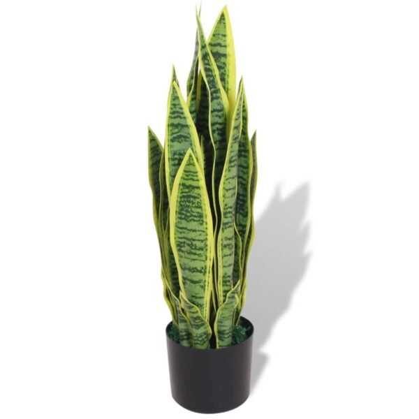 Plantenonline Kunst sanseveria plant met pot 65 cm groen