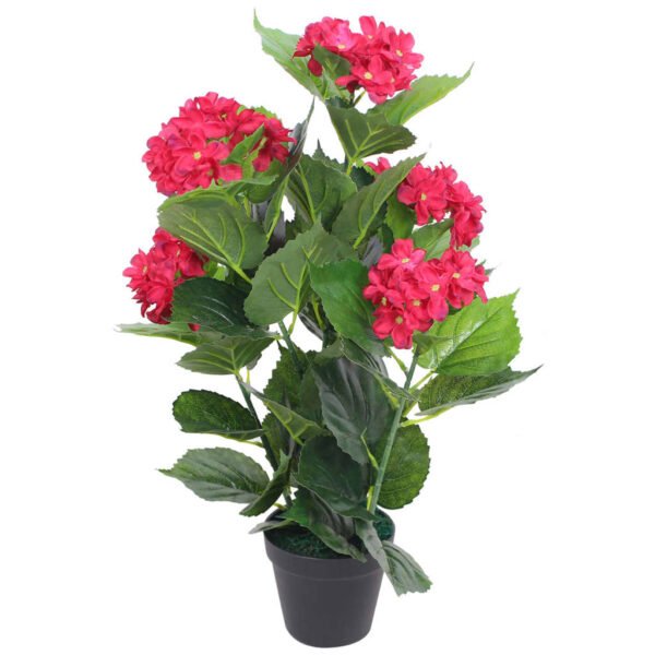 Plantenonline Kunst hortensia plant met pot 60 cm rood