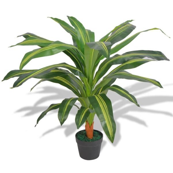 Plantenonline Kunst dracena plant met pot 90 cm groen