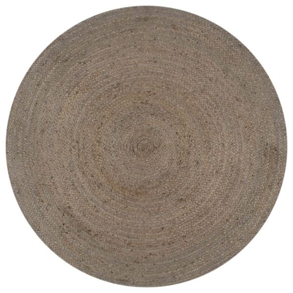 Plantenonline Vloerkleed handgemaakt rond 90 cm jute grijs