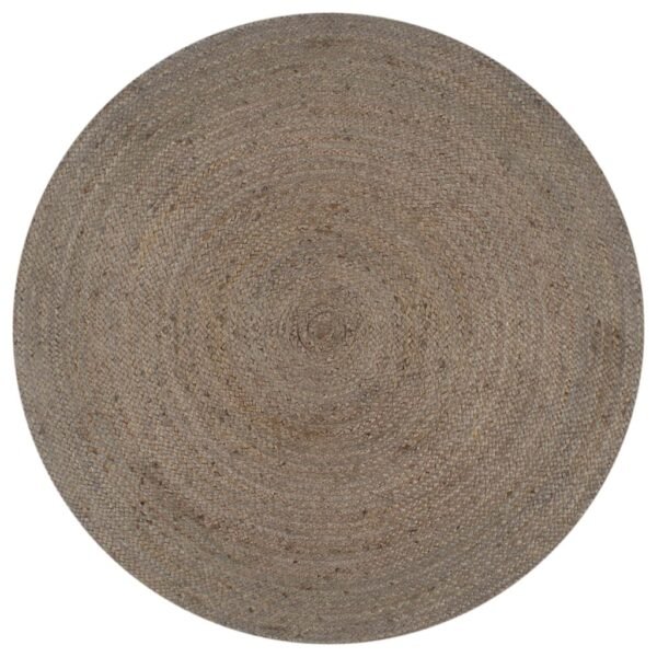 Plantenonline Vloerkleed handgemaakt rond 120 cm jute grijs