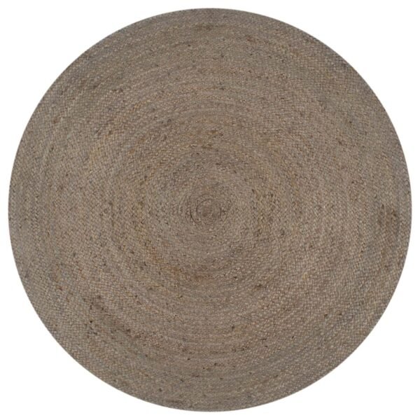 Plantenonline Vloerkleed handgemaakt rond 150 cm jute grijs