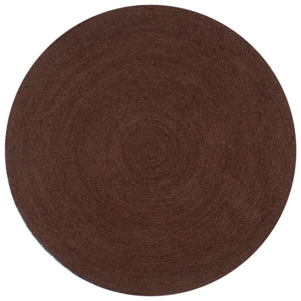 Plantenonline Vloerkleed handgemaakt rond 120 cm jute bruin