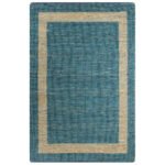 Plantenonline Vloerkleed handgemaakt 160x230 cm jute blauw