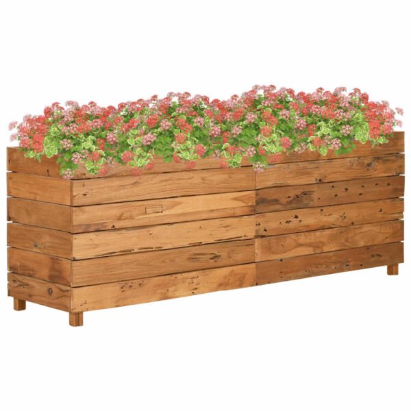 Plantenonline Plantenbak verhoogd 150x40x55 cm gerecycled teakhout en staal