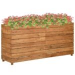 Plantenonline Plantenbak verhoogd 150x40x72 cm gerecycled teakhout en staal