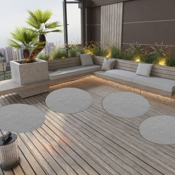 Plantenonline Kunstgras met noppen rond 130 cm grijs