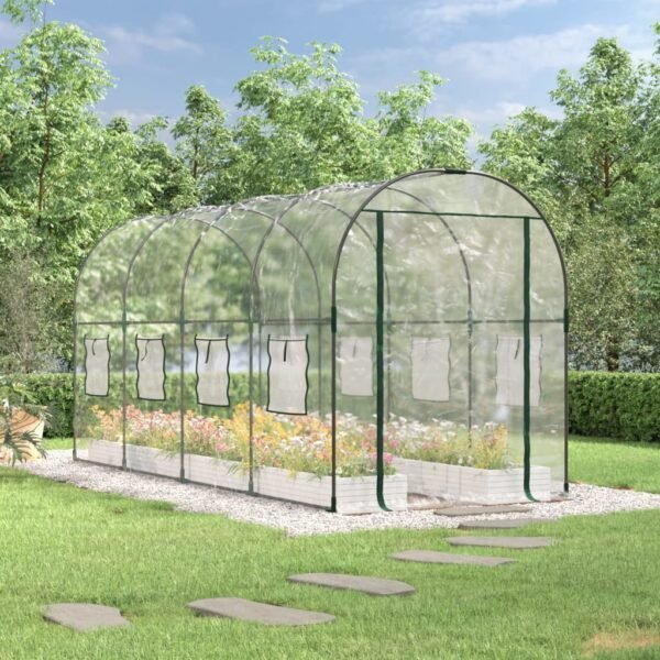 Plantenonline Tuinkas 160x400x190 cm PVC en gepoedercoat staal transparant
