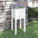 Plantenonline Plantenbak 31x31x70 cm massief grenenhout wit