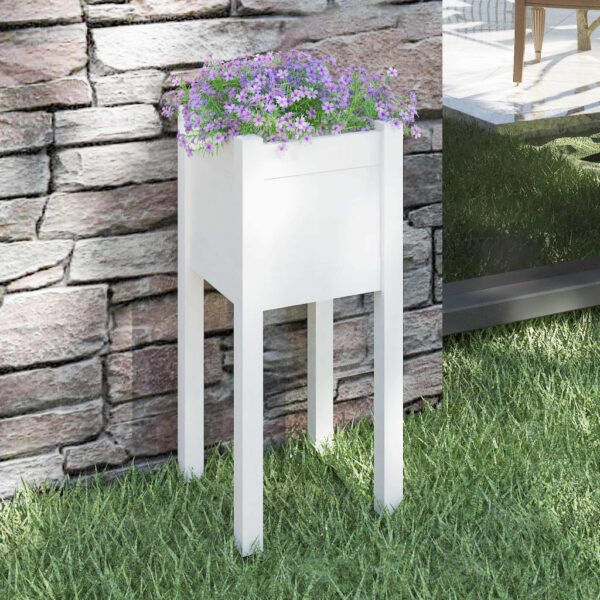Plantenonline Plantenbak 31x31x70 cm massief grenenhout wit