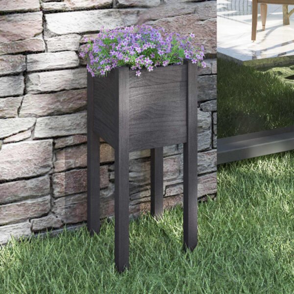 Plantenonline Plantenbak 31x31x70 cm massief grenenhout grijs