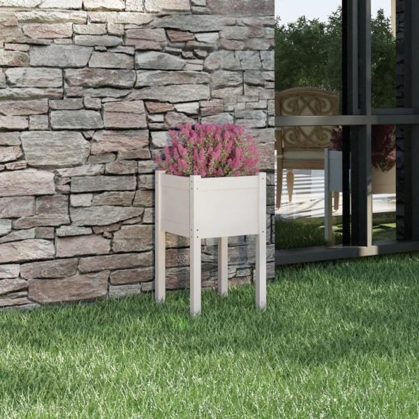 Plantenonline Plantenbak 40x40x70 cm massief grenenhout wit