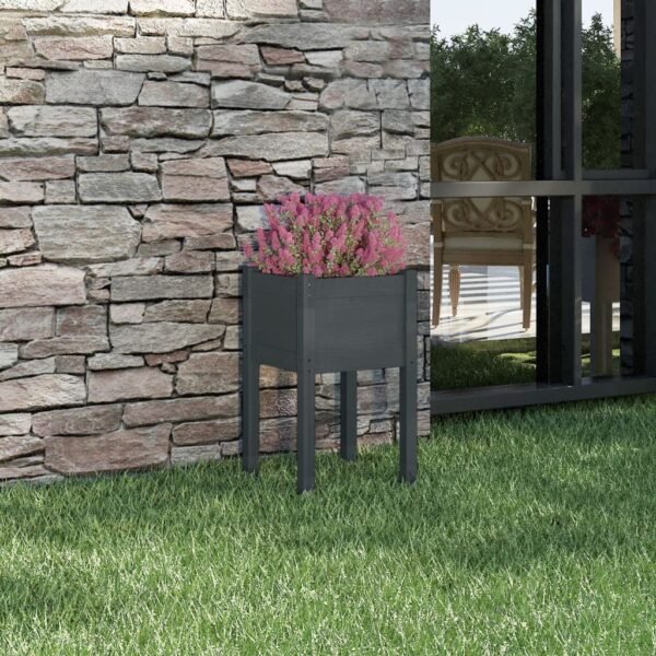 Plantenonline Plantenbak 40x40x70 cm massief grenenhout grijs