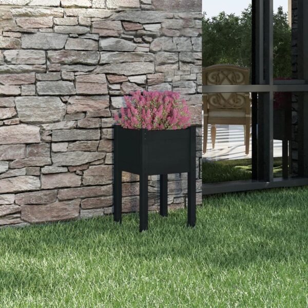 Plantenonline Plantenbak 40x40x70 cm massief grenenhout zwart