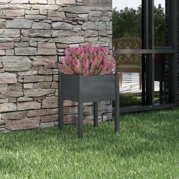 Plantenonline Plantenbak 50x50x70 cm massief grenenhout grijs