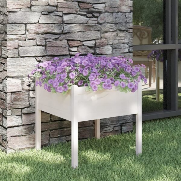 Plantenonline Plantenbak 70x70x70 cm massief grenenhout wit