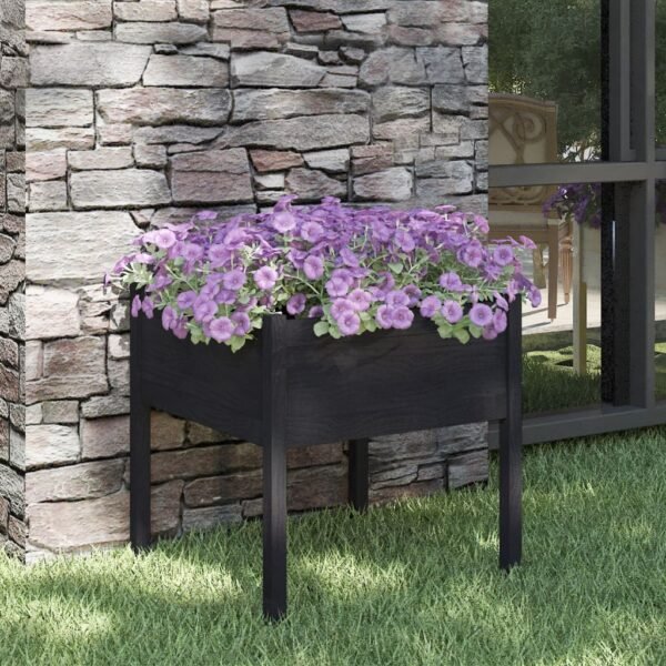 Plantenonline Plantenbak 70x70x70 cm massief grenenhout zwart