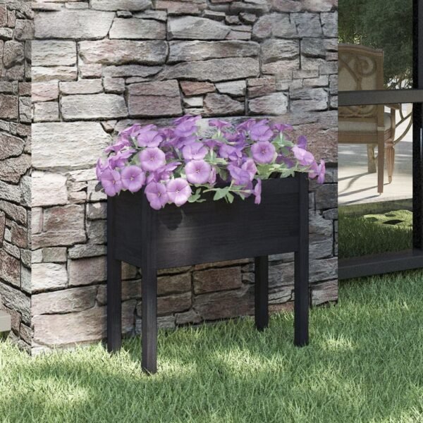 Plantenonline Plantenbak 70x31x70 cm massief grenenhout zwart
