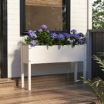 Plantenonline Plantenbak 110x31x70 cm massief grenenhout wit