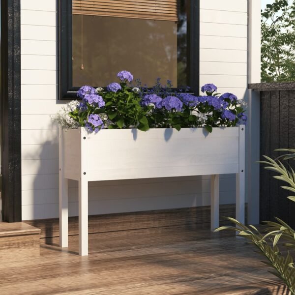 Plantenonline Plantenbak 110x31x70 cm massief grenenhout wit