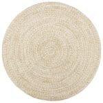 Plantenonline Vloerkleed handgemaakt 180 cm jute wit en bruin