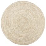 Plantenonline Vloerkleed handgemaakt 210 cm jute wit en bruin
