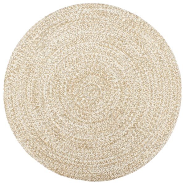 Plantenonline Vloerkleed handgemaakt 210 cm jute wit en bruin