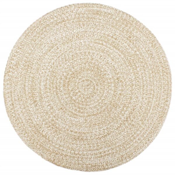 Plantenonline Vloerkleed handgemaakt 240 cm jute wit en bruin