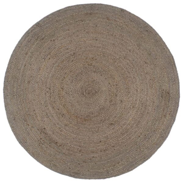 Plantenonline Vloerkleed handgemaakt rond 180 cm jute grijs