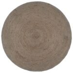 Plantenonline Vloerkleed handgemaakt rond 240 cm jute grijs