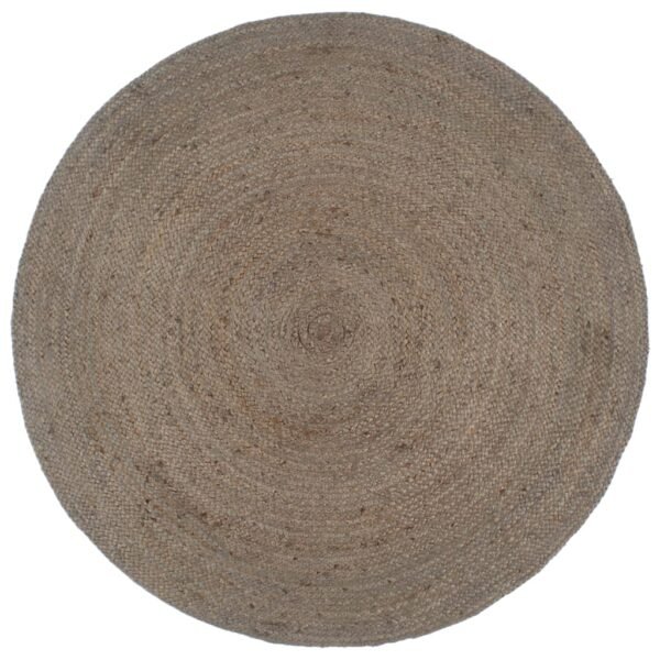 Plantenonline Vloerkleed handgemaakt rond 240 cm jute grijs