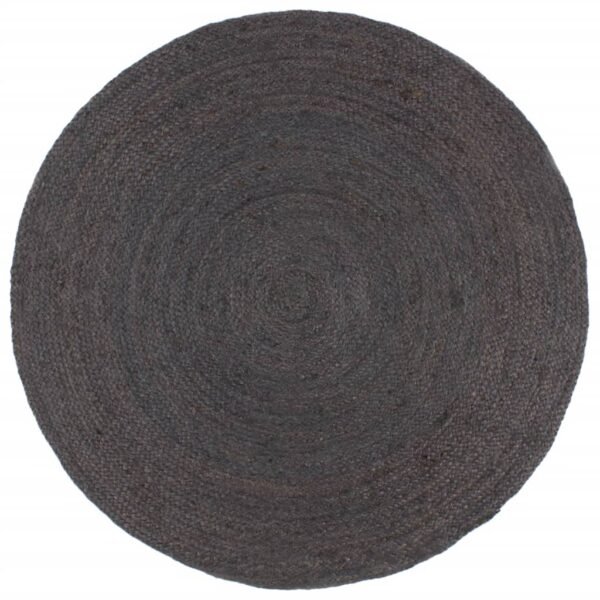 Plantenonline Vloerkleed handgemaakt rond 210 cm jute donkergrijs