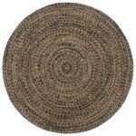 Plantenonline Vloerkleed handgemaakt 180 cm jute zwart en bruin