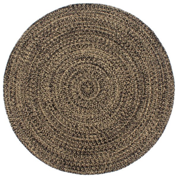Plantenonline Vloerkleed handgemaakt 210 cm jute zwart en bruin