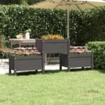 Plantenonline Plantenbak 178,5x44x75 cm massief grenenhout grijs
