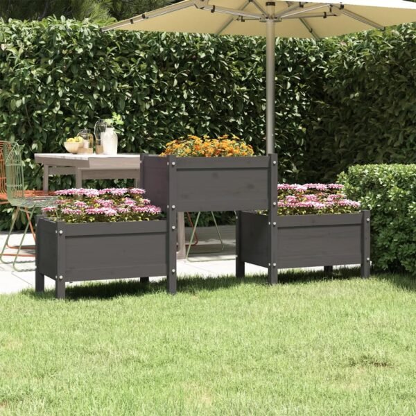 Plantenonline Plantenbak 178,5x44x75 cm massief grenenhout grijs