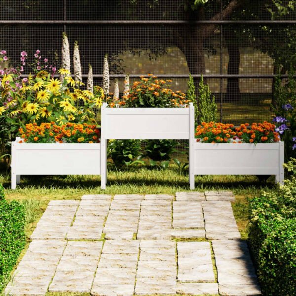 Plantenonline Plantenbak 245,5x44x75 cm massief grenenhout wit