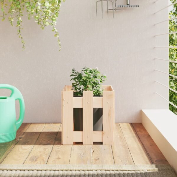 Plantenonline Plantenbak met hekontwerp 30x30x30 cm massief grenenhout