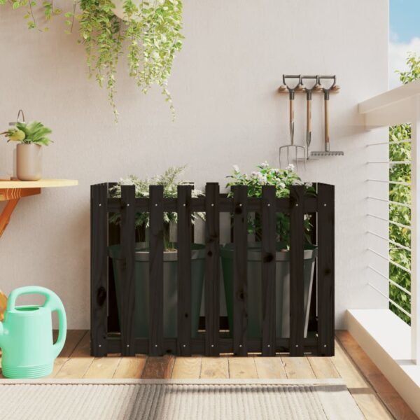 Plantenonline Plantenbak verhoogd hekontwerp 100x50x70 cm grenenhout zwart