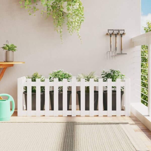 Plantenonline Plantenbak verhoogd hekontwerp 150x50x50 cm grenenhout wit