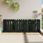Plantenonline Plantenbak verhoogd hekontwerp 200x50x70 cm grenenhout zwart
