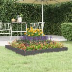 Plantenonline Plantenbak 80x80x27 cm massief grenenhout grijs