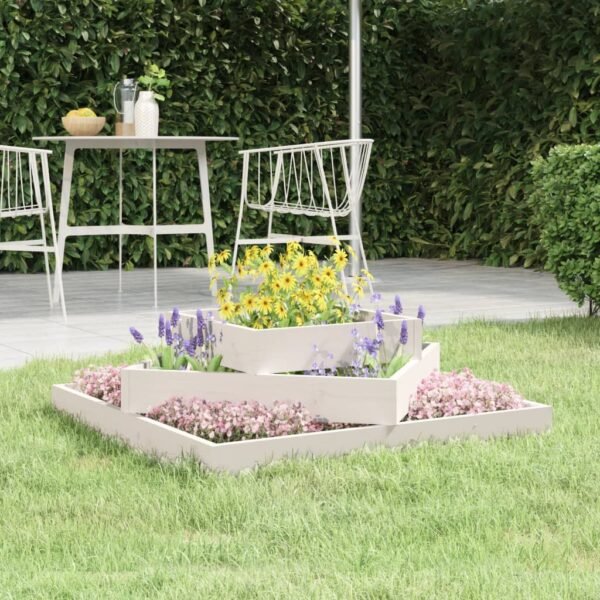 Plantenonline Plantenbak 83x83x27 cm massief grenenhout wit