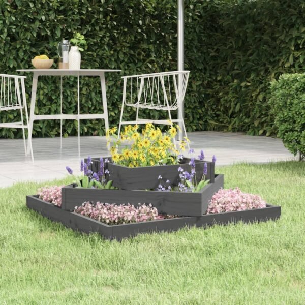 Plantenonline Plantenbak 83x83x27 cm massief grenenhout grijs
