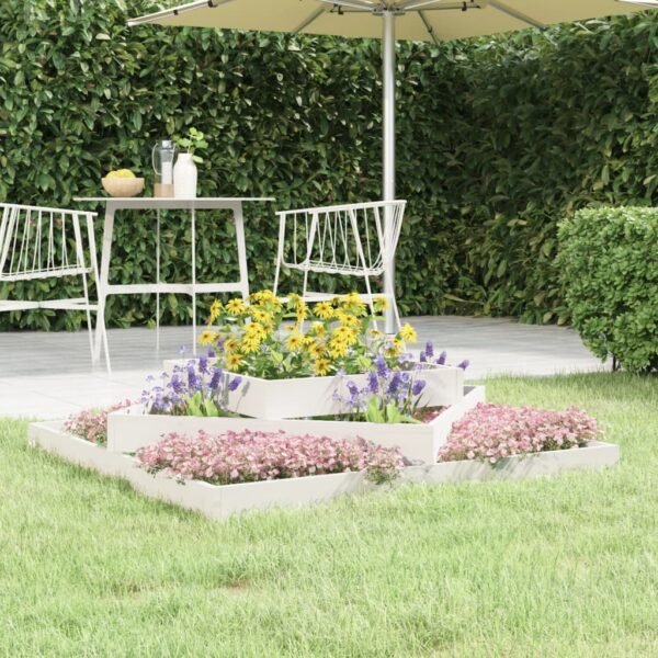 Plantenonline Plantenbak 112x112x27 cm massief grenenhout wit