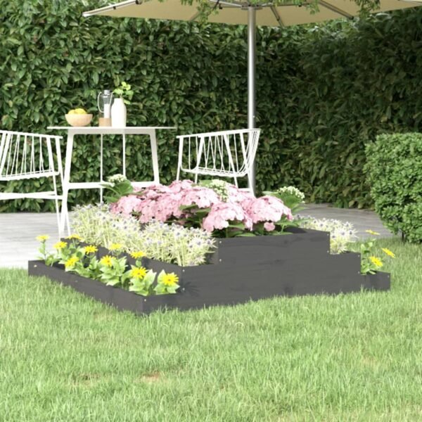 Plantenonline Plantenbak 110x110x27 cm massief grenenhout grijs