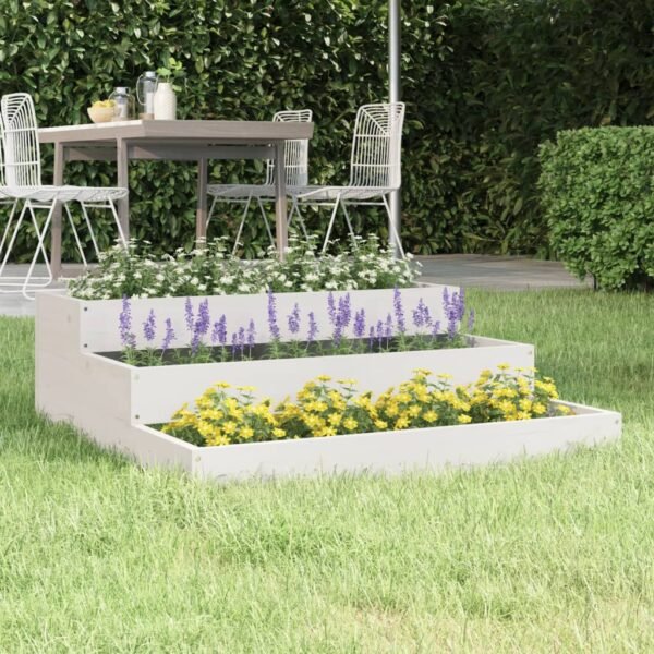 Plantenonline Plantenbak 78x78x27 cm massief grenenhout wit