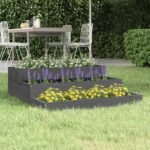 Plantenonline Plantenbak 78x78x27 cm massief grenenhout grijs