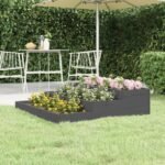 Plantenonline Plantenbak 107x107x27 cm massief grenenhout grijs