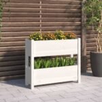Plantenonline Plantenbak 77x25x66 cm massief grenenhout wit